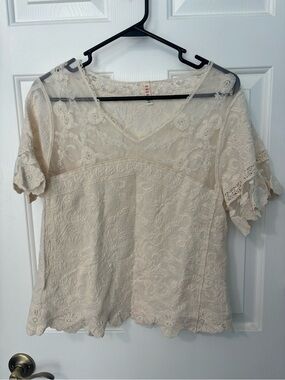 Raga Anthropologie Cream Lace Top